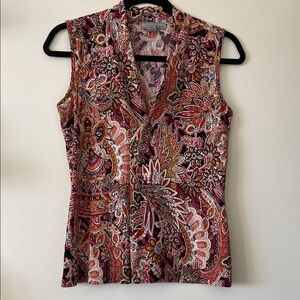 By Design|Paisley Print Sleeveless Top|Multicolor|Small|EUC